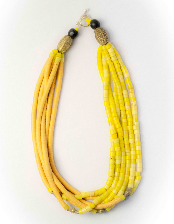 Collier perles et bronze