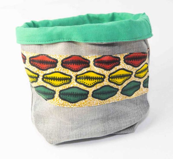 Vide poche en wax et jean recyclé